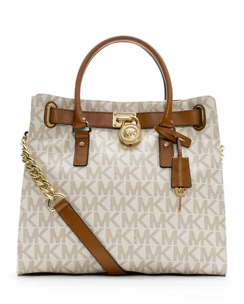 michael kors large hamilton saffiano tote vanilla|Michael Kors Hamilton tote bag.